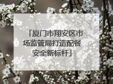 厦门市翔安区市场监管局打造配餐安全新标杆