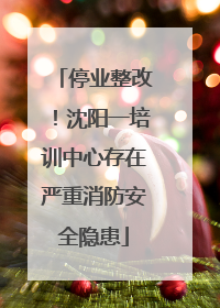 停业整改！沈阳一培训中心存在严重消防安全隐患