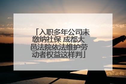 入职多年公司未缴纳社保 成都大邑法院依法维护劳动者权益这样判