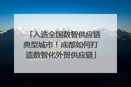 入选全国数智供应链典型城市！成都如何打造数智化外贸供应链