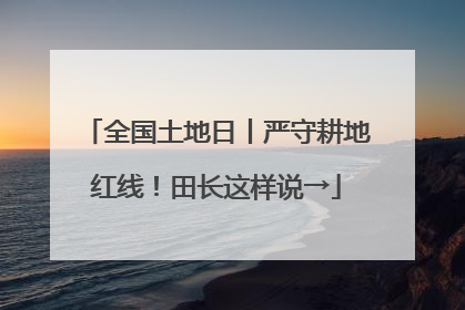 全国土地日丨严守耕地红线！田长这样说→