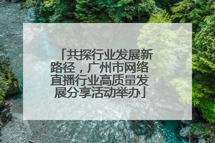 共探行业发展新路径，广州市网络直播行业高质量发展分享活动举办