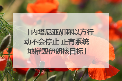 内塔尼亚胡称以方行动不会停止 正有系统地摧毁伊朗核目标