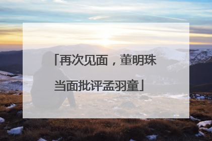 再次见面，董明珠当面批评孟羽童