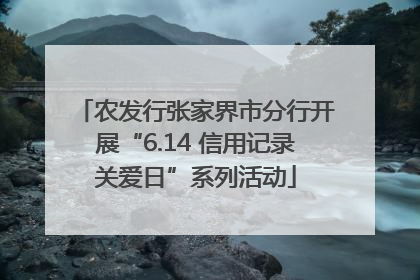 农发行张家界市分行开展“6.14 信用记录关爱日”系列活动