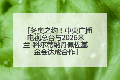 冬奥之约！中央广播电视总台与2026米兰-科尔蒂纳丹佩佐基金会达成合作