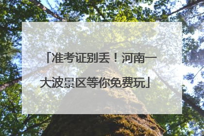 准考证别丢！河南一大波景区等你免费玩