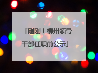 刚刚！柳州领导干部任职前公示