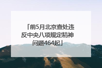 前5月北京查处违反中央八项规定精神问题464起