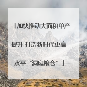 加快推动大面积单产提升 打造新时代更高水平“洞庭粮仓”