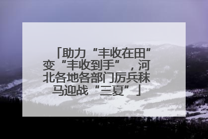 助力“丰收在田”变“丰收到手”，河北各地各部门厉兵秣马迎战“三夏”