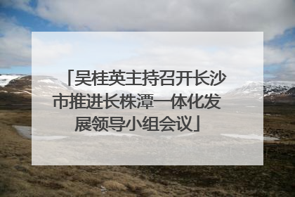 吴桂英主持召开长沙市推进长株潭一体化发展领导小组会议
