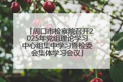 周口市检察院召开2025年党组理论学习中心组集中学习暨检委会集体学习会议