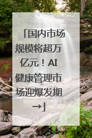 国内市场规模将超万亿元！AI健康管理市场迎爆发期→