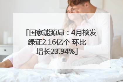 国家能源局：4月核发绿证2.16亿个 环比增长23.94%
