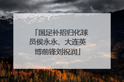 国足补招归化球员侯永永、大连英博前锋刘祝润