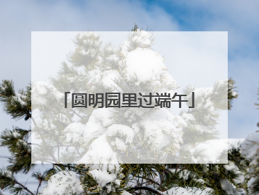 圆明园里过端午