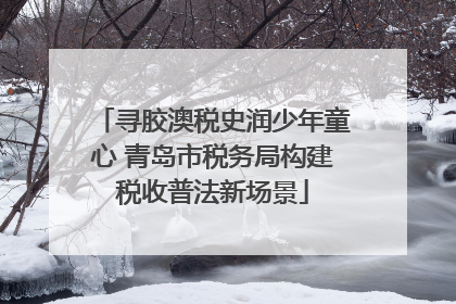 寻胶澳税史润少年童心 青岛市税务局构建税收普法新场景