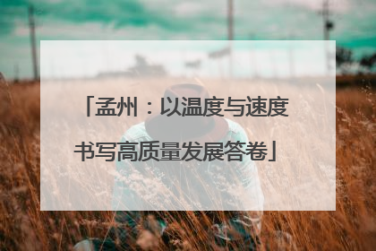 孟州：以温度与速度书写高质量发展答卷