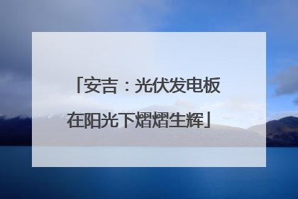 安吉：光伏发电板在阳光下熠熠生辉