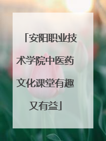 安阳职业技术学院中医药文化课堂有趣又有益
