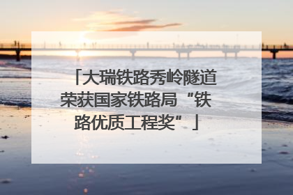 大瑞铁路秀岭隧道荣获国家铁路局“铁路优质工程奖”