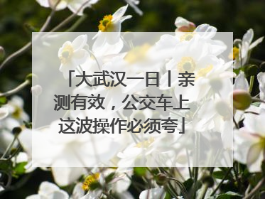 大武汉一日丨亲测有效，公交车上这波操作必须夸