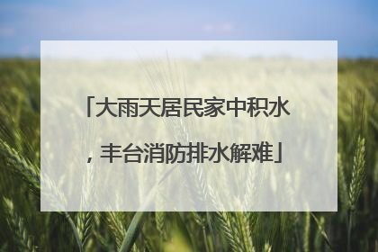 大雨天居民家中积水，丰台消防排水解难
