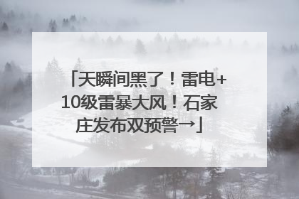 天瞬间黑了！雷电+10级雷暴大风！石家庄发布双预警→