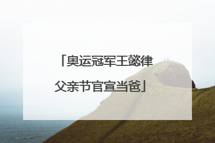 奥运冠军王懿律父亲节官宣当爸