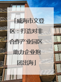 威海市文登区：打造对非合作产业园区 助力企业抱团出海