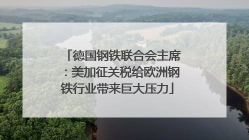 德国钢铁联合会主席：美加征关税给欧洲钢铁行业带来巨大压力