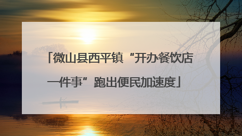 微山县西平镇“开办餐饮店一件事”跑出便民加速度
