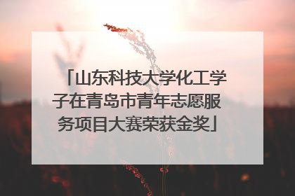 山东科技大学化工学子在青岛市青年志愿服务项目大赛荣获金奖
