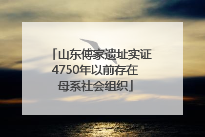 山东傅家遗址实证4750年以前存在母系社会组织