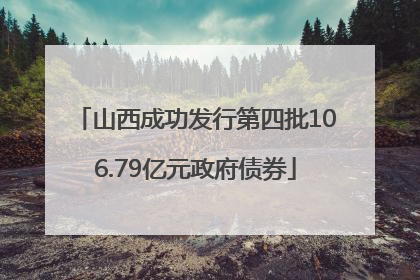 山西成功发行第四批106.79亿元政府债券
