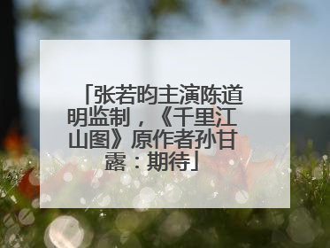 张若昀主演陈道明监制，《千里江山图》原作者孙甘露：期待