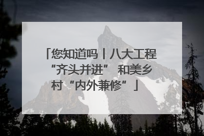 您知道吗丨八大工程“齐头并进” 和美乡村“内外兼修”