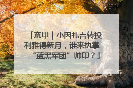 意甲｜小因扎吉转投利雅得新月，谁来执掌“蓝黑军团”帅印？