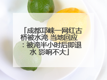 成都邛崃一网红古桥被水淹 当地回应：被淹半小时后即退水 影响不大