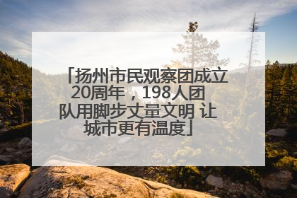 扬州市民观察团成立20周年，198人团队用脚步丈量文明 让城市更有温度