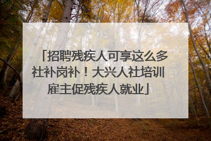 招聘残疾人可享这么多社补岗补！大兴人社培训雇主促残疾人就业