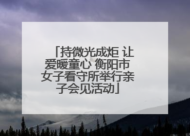 持微光成炬 让爱暖童心 衡阳市女子看守所举行亲子会见活动