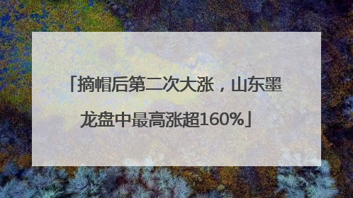 摘帽后第二次大涨，山东墨龙盘中最高涨超160%