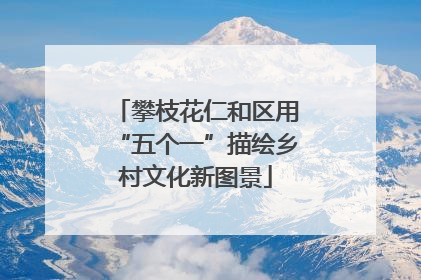 攀枝花仁和区用“五个一”描绘乡村文化新图景