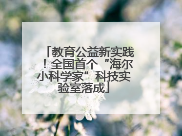 教育公益新实践！全国首个“海尔小科学家”科技实验室落成