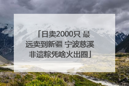 日卖2000只 最远卖到新疆 宁波慈溪非遗粽凭啥火出圈