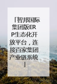 智邦国际集团版ERP生态化开放平台，连接百家集团产业链系统