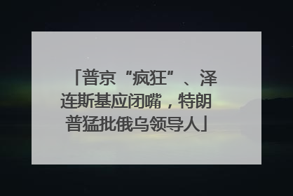 普京“疯狂”、泽连斯基应闭嘴，特朗普猛批俄乌领导人