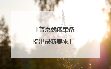 普京就俄军备提出最新要求